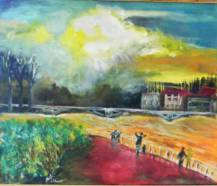 crue sur Lyon 绘画, 21.3x25.6 in