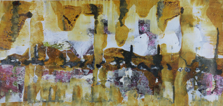 Painting titled "Variation ocre" by Christophe Carton, Original Artwork, Oil