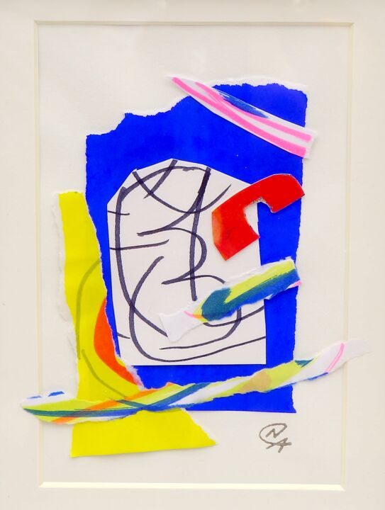 拼贴 标题为“M2 - Collage flotta…” 由Nathalie Cuvelier Abstraction(S), 原创艺术品, 标记