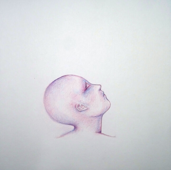Drawing titled "Pink is not dead" by Nef, Original Artwork, Pencil