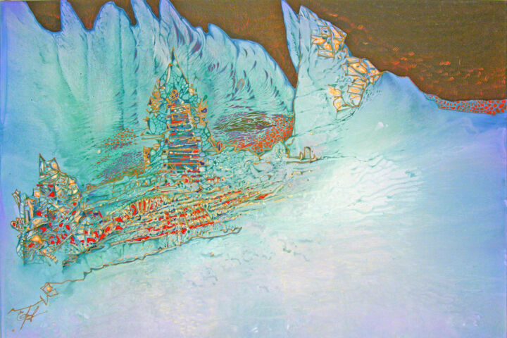 Painting titled "ЗИМНЯЯ СКАЗКА" by Vitaliy Yermolayev, Original Artwork, Acrylic