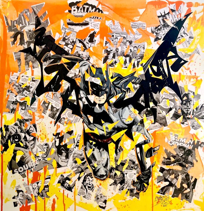 Painting titled "Batman" by Yoann Bonneville, Original Artwork, Acrylic