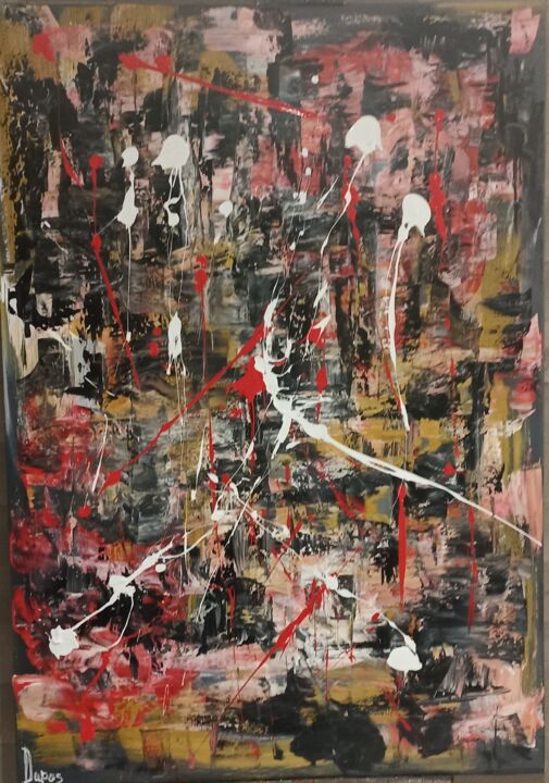 Ζωγραφική με τίτλο "Abstraction lyrique…" από Dupas, Αυθεντικά έργα τέχνης, Ακρυλικό
