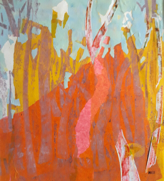 La fête des arbres Collages, 14.2x12.8 in