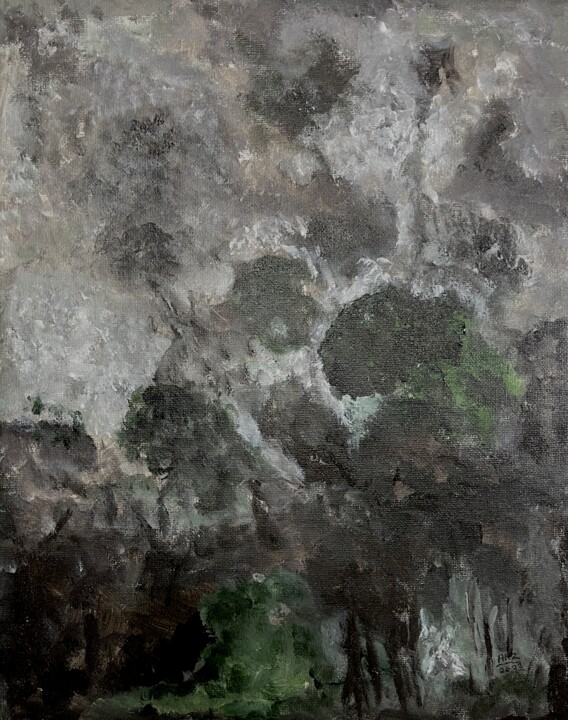 Deep Dark Night of the Soul 绘画, 14x11 in