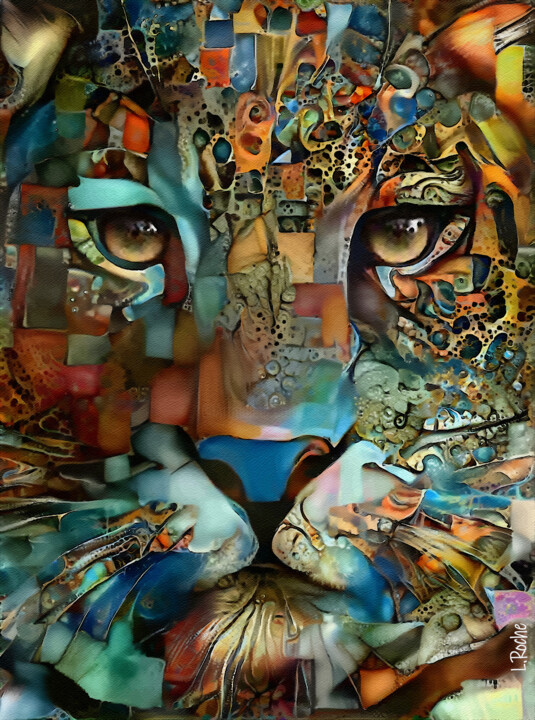 Digital Arts με τίτλο "Berto Léopard" από L.Roche, Αυθεντικά έργα τέχνης, 2D ψηφιακή εργασία