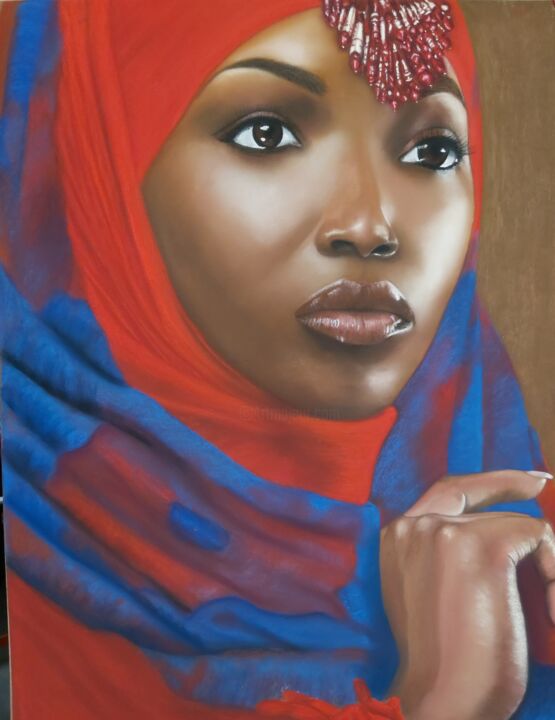 Belle Africaine 绘画, 25.6x19.7 in