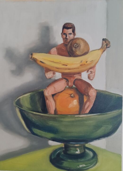 salade de fruits/ fruit salad 绘画, 18.9x14.2 in