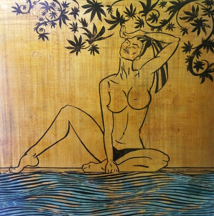 Goddess Flora 绘画, 31.5x31.5 in