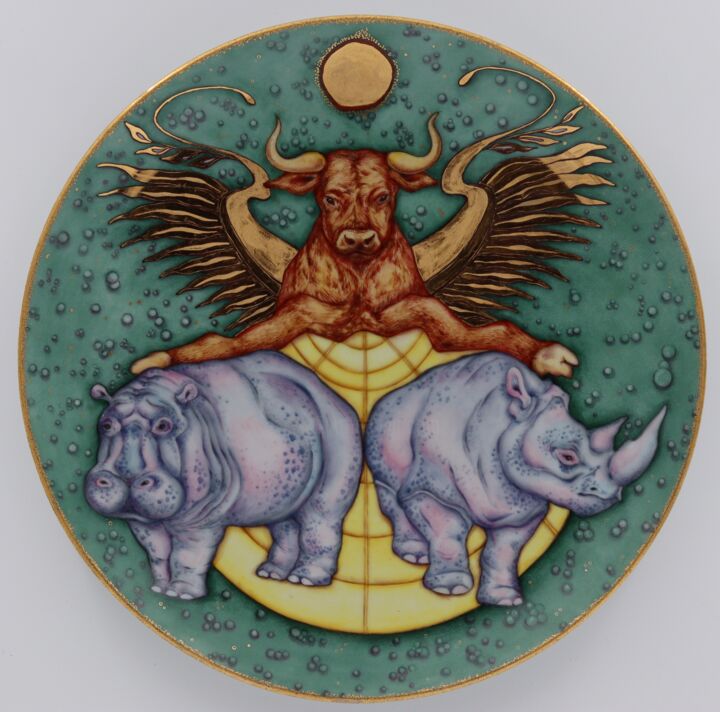 Sleep (bull lord) 雕塑, 10.4x10.4 in