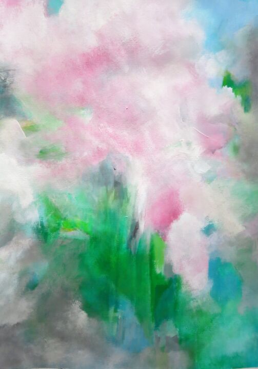绘画 标题为“Blühender Apfelbaum” 由Veronika Strobel, 原创艺术品, 丙烯