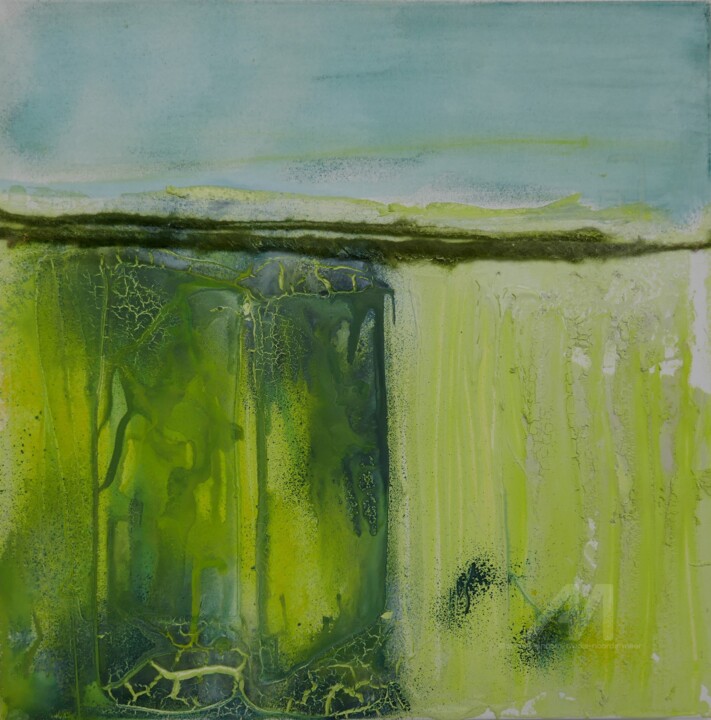 Ζωγραφική με τίτλο "Over leven" από Trudie Noordermeer, Αυθεντικά έργα τέχνης, Χρωστικές ουσίες