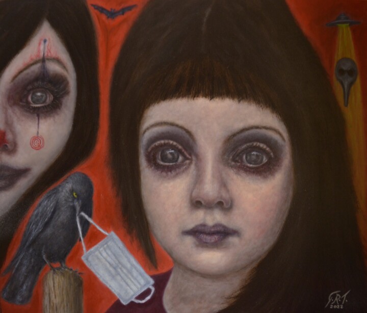 Il mistero del coronavirus 绘画, 23.6x27.6 in