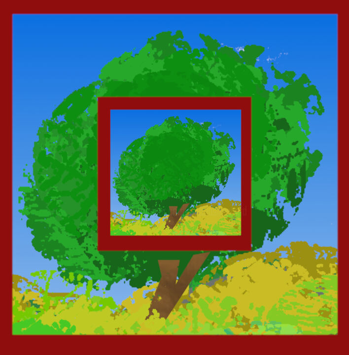 Digital Arts titled "Tree On Tree" by Gerald Shepherd F.F.P.S., Original Artwork, Digital Painting
