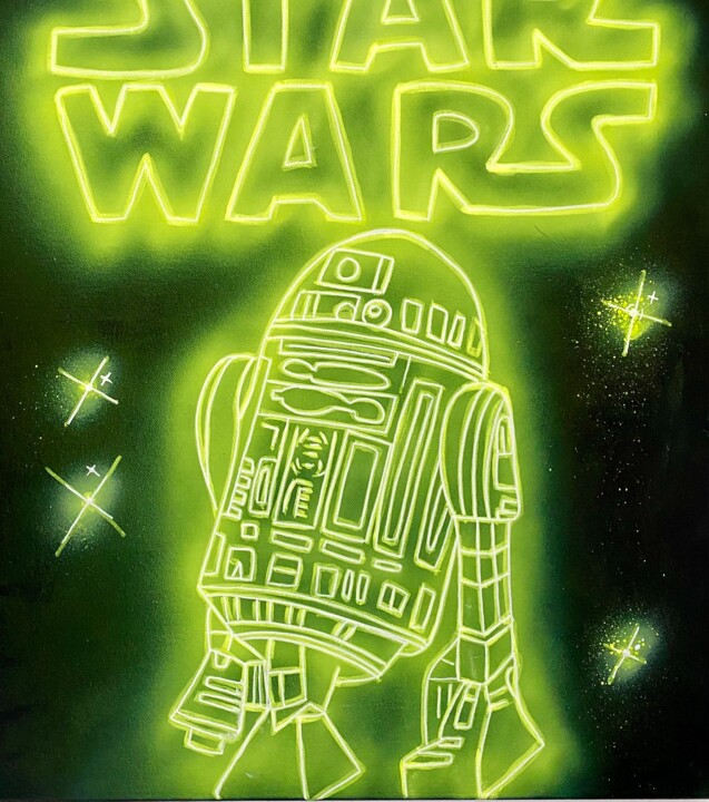 Star Wars R2-D2 绘画, 21.7x18.1 in