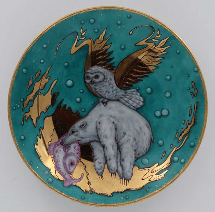 Sleep (predatory owl) 雕塑, 7.8x7.8 in