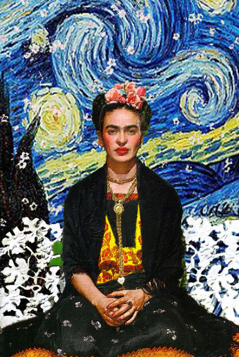 Frida Kahlo Vincent Van Gogh 绘画, 20x15 in