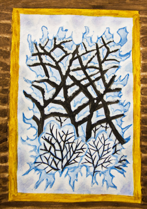 绘画 标题为“Winter window 1” 由Irina Afonskaya, 原创艺术品, 水粉