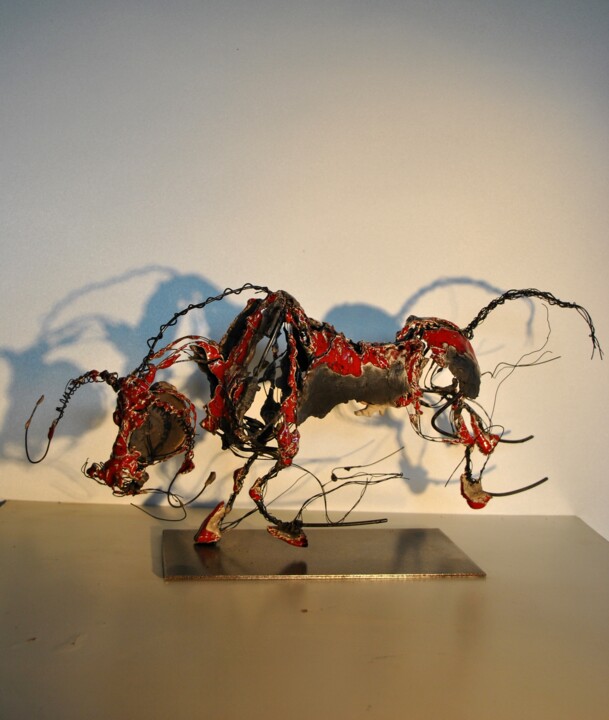 Sculpture titled "El Toro I" by Jean-Christophe Bridoux, Original Artwork, Ceramics