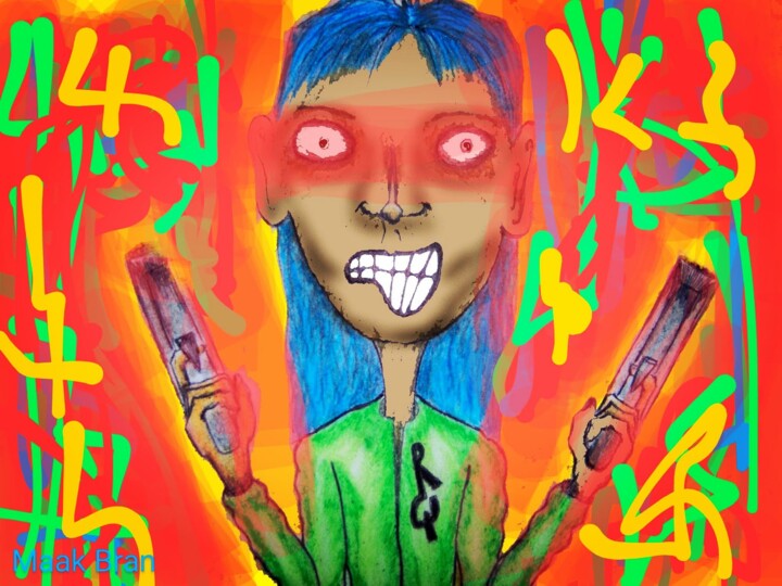 crazy blue 绘画, 8.3x11.7 in