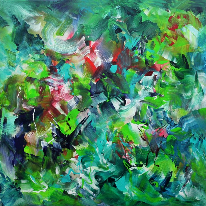 Painting titled "Spring In New York" by Paresh Nrshinga F R S A, Original Artwork, Acrylic Mounted on Wood Stretcher frame