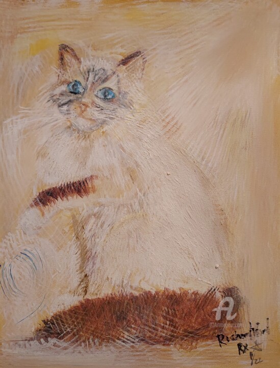 Pintura intitulada "Blue eyes" por Richard Ward, Obras de arte originais, Acrílico