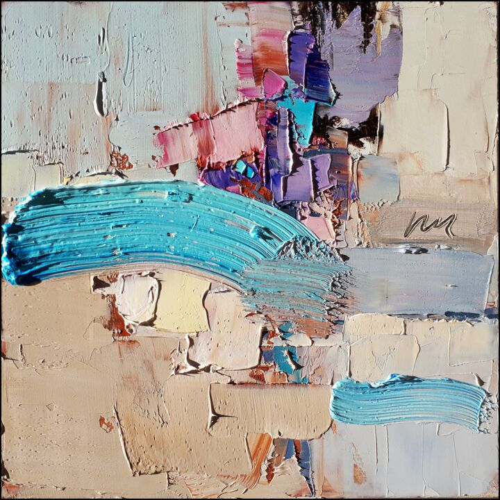 Painting titled "New Year's abstract…" by Kazimierz Mordarski, Original Artwork, Oil
