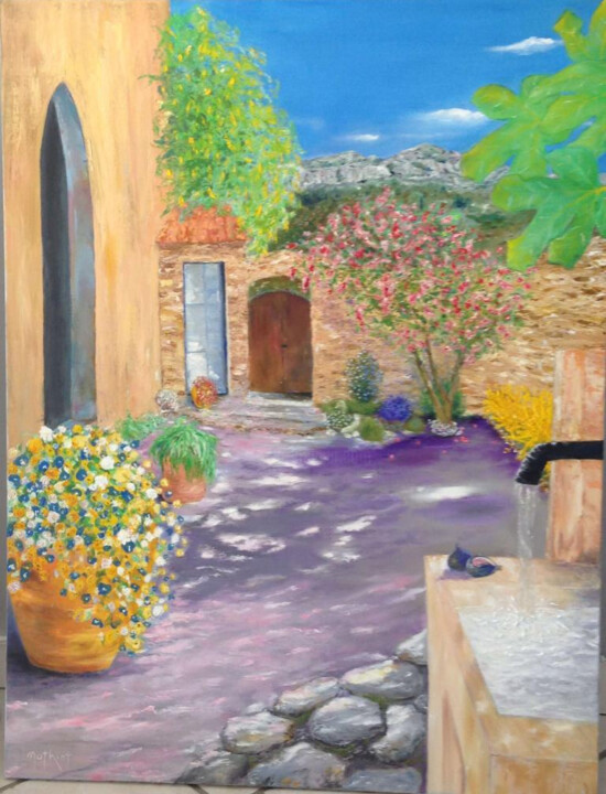 Painting titled "Plein sud" by Serge Mathiot, Original Artwork, Oil
