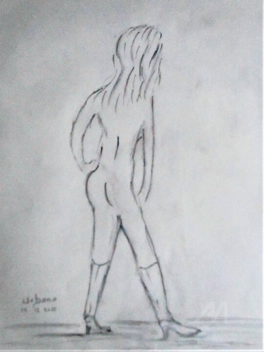 Sandra aux bottes noires. 图画, 16.1x11.8 in