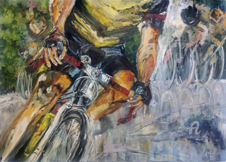 Cyclist 绘画, 19.7x27.6 in