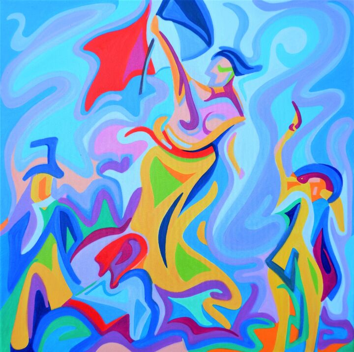 Liberty Leading the People 绘画, 19.7x19.7 in