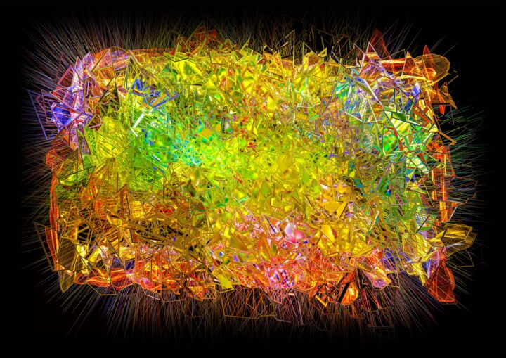 TABLEAU COEUR DE DIAMANT VERTRRE 数字艺术