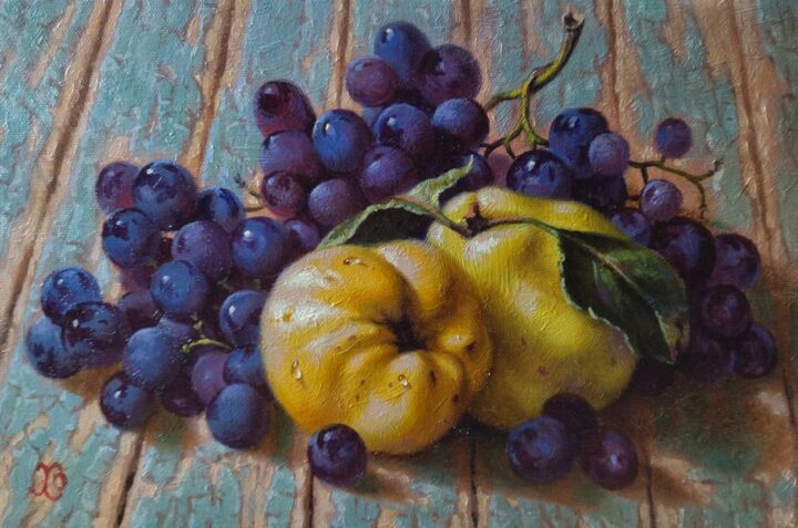 绘画 标题为“Still life with qui…” 由Oleg Khoroshilov, 原创艺术品, 油