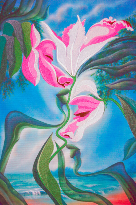«Я ХОЧУ УЕХАТЬ С ТОБОЙ НА КРАЙ СВЕТА!» (Поцелуй Каттлеи) 绘画, 20.9x13.8 in