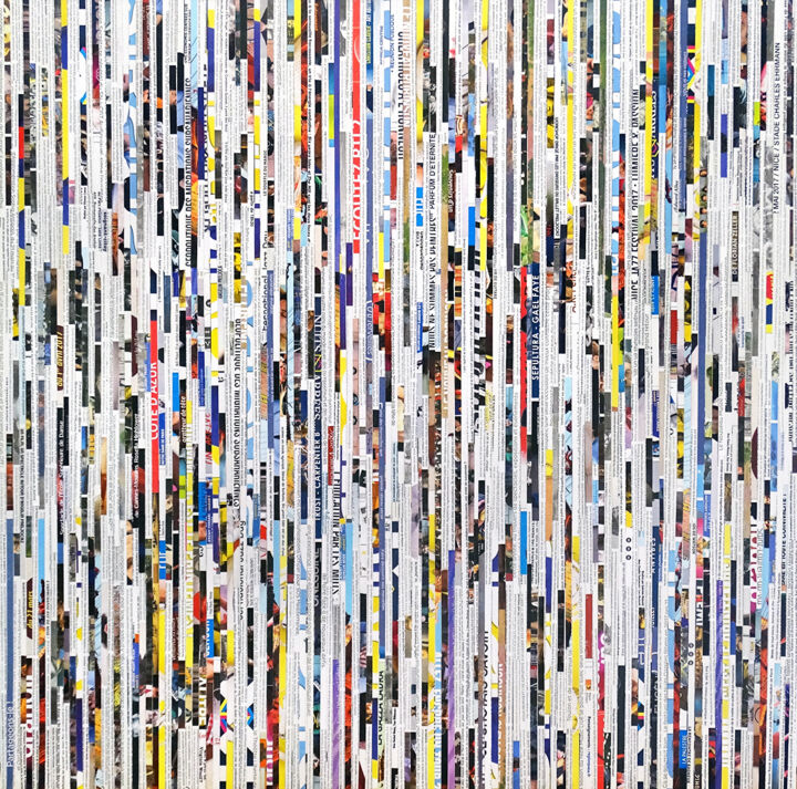 Tehos - Yellow lines 拼贴, 31.5x31.5 in