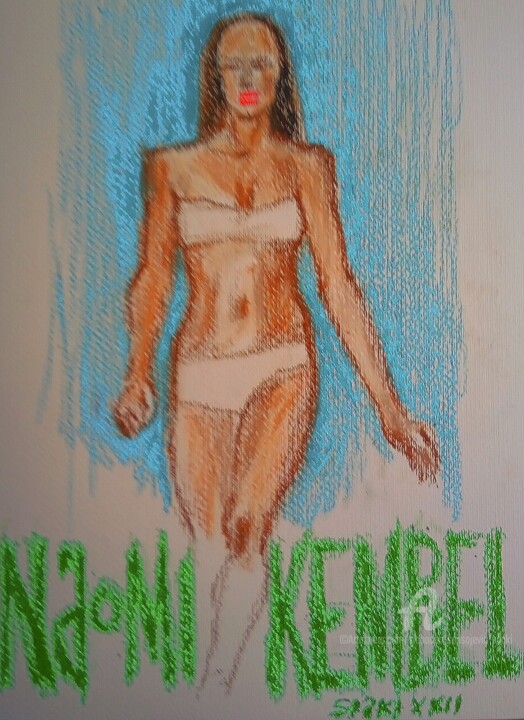 Un modele pour vestiaire feminin 绘画, 15.8x11.8 in