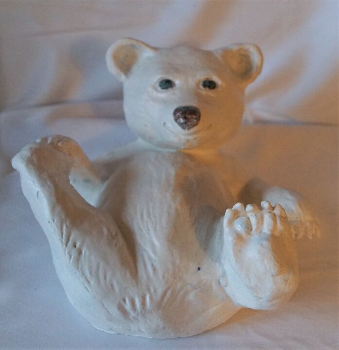 OURSON BLANC 雕塑, 5.1x10.2 in