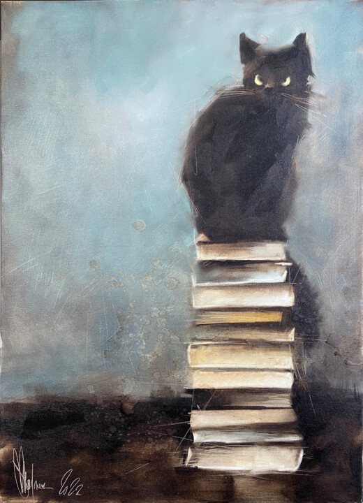 Painting titled "The Keeper of Knowl…" by Igor Shulman, Original Artwork, Oil