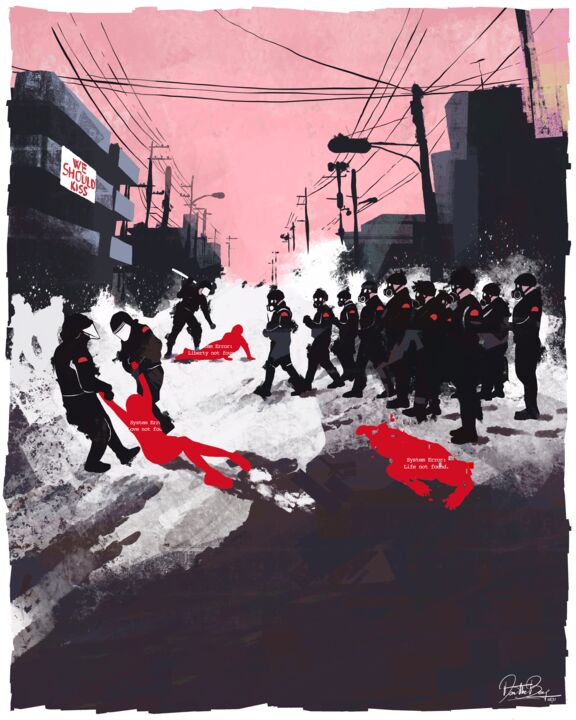 数字艺术 标题为“NO MERCY” 由𝘿𝘼𝙉𝘛𝘏𝘌𝘽𝙀𝘼𝙍, 原创艺术品, 数字油画