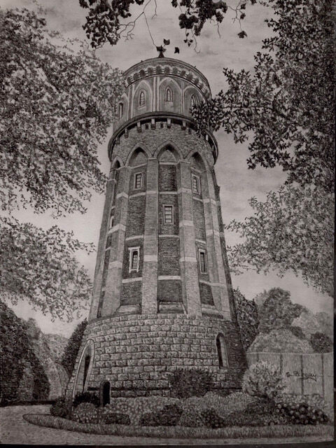 Château d eau de Colmar 图画, 16.5x11.8 in