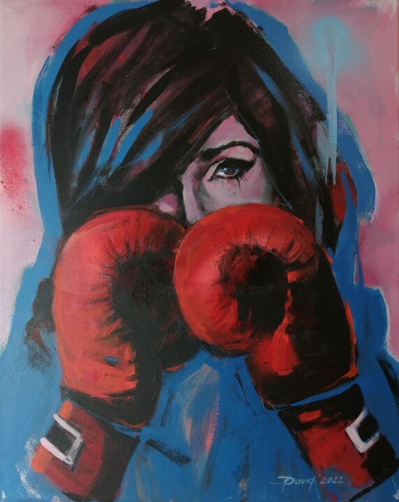 Malerei mit dem Titel "Find your strength" von Olga David, Original-Kunstwerk, Acryl Auf Keilrahmen aus Holz montiert