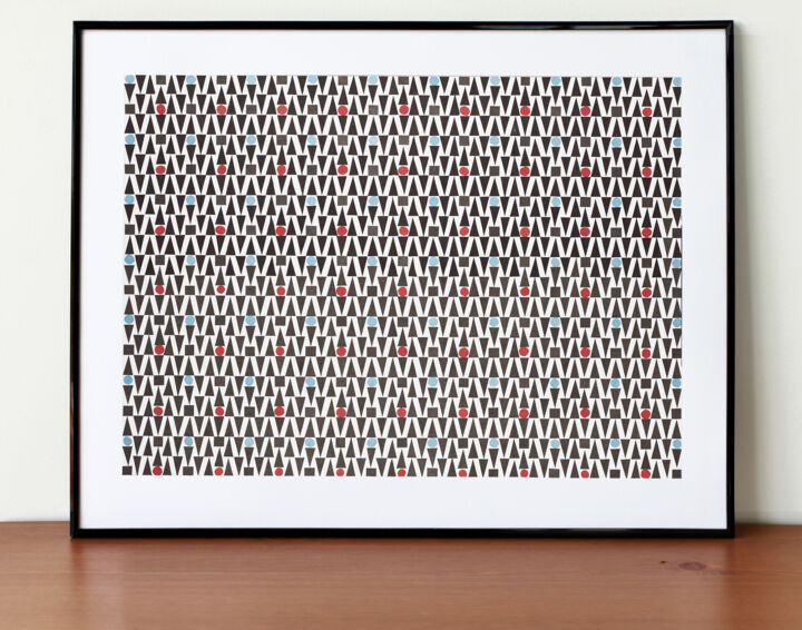 拼贴 标题为“Black squares, blue…” 由Ekaterina Artamonova, 原创艺术品, 拼贴
