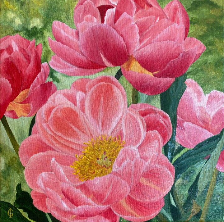 Malerei mit dem Titel "SUMMER GARDEN" von Ieva Graudina (IGraudinaArt), Original-Kunstwerk, Öl