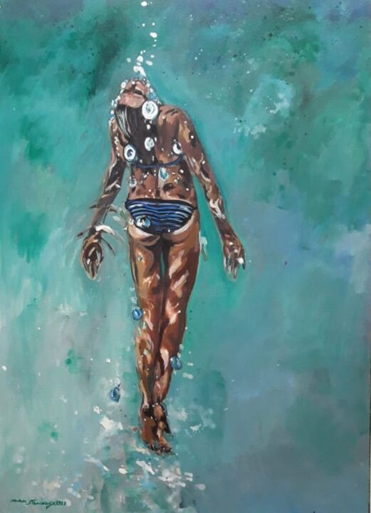 Painting titled "Emersión" by Hamlet Sauvage Max, Original Artwork, Oil