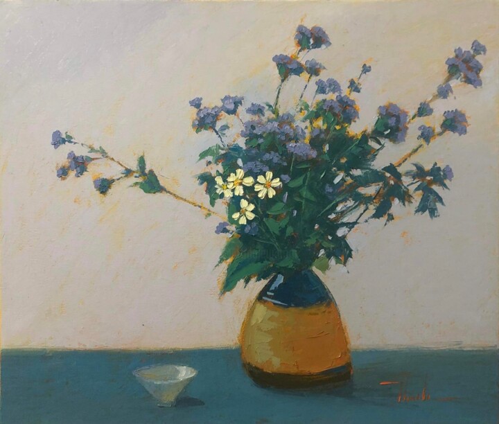 Malerei mit dem Titel "Hoa dại" von Hoàng Nguyên Thạch, Original-Kunstwerk, Öl