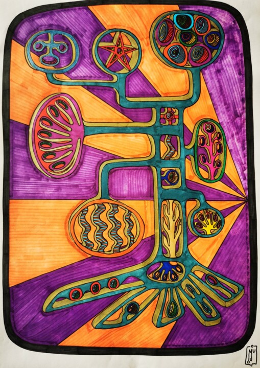 BLUE TOTEM 图画, 16.5x11.7 in