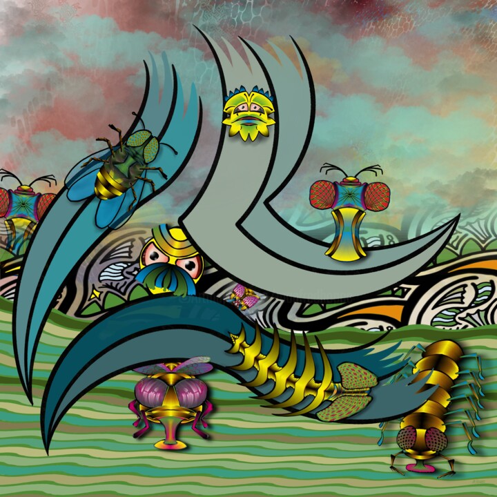 Digitale Kunst mit dem Titel "Leben In Anderer Di…" von Manfred Hoppe, Original-Kunstwerk, 2D digitale Arbeit