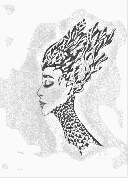 Drawing titled "Sleeping." by Helena Lose, Original Artwork, Ink