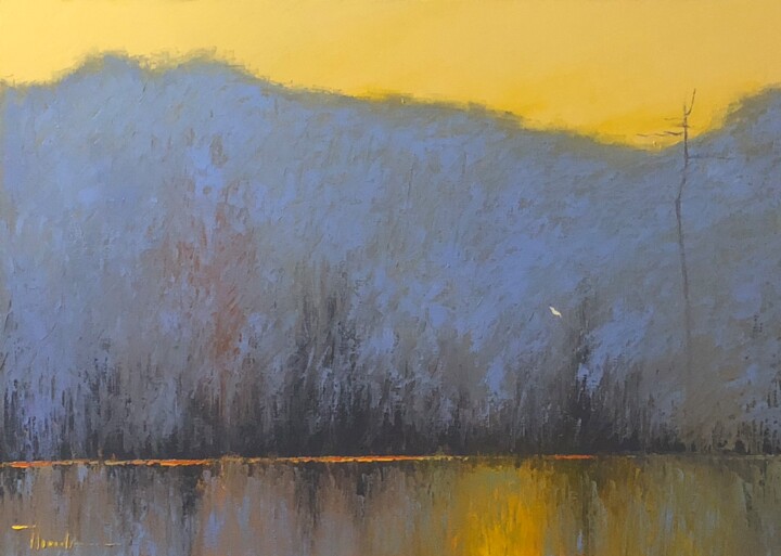 Malerei mit dem Titel "Một sớm miền hoang…" von Hoàng Nguyên Thạch, Original-Kunstwerk, Öl