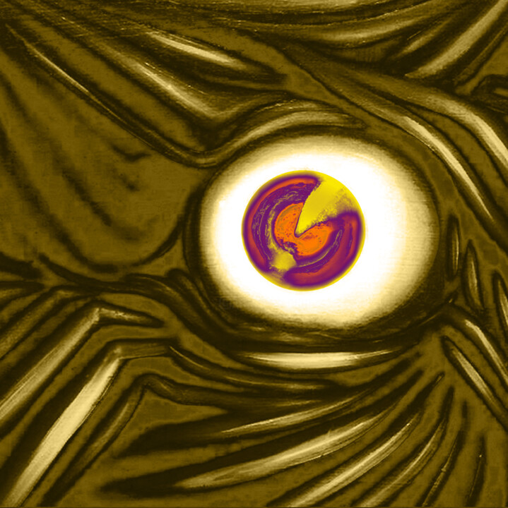 Peinture intitulée "Vivid Scorched - Or…" par Grégory Dreyfus, Œuvre d'art originale, Peinture numérique Monté sur Aluminium